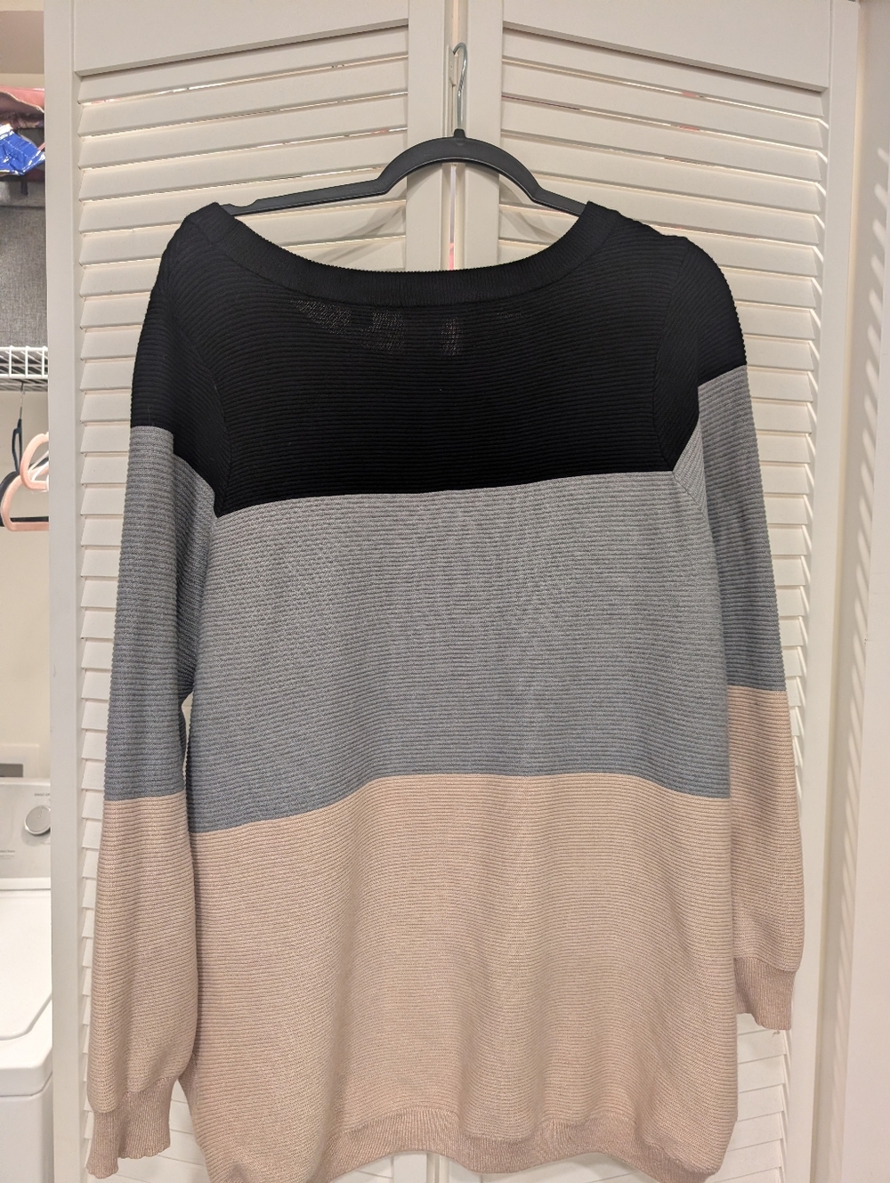 Cyrus Colorblock Knit Sweater - Black, Gray & Blush Plus Size 2X - Picture 1 of 13